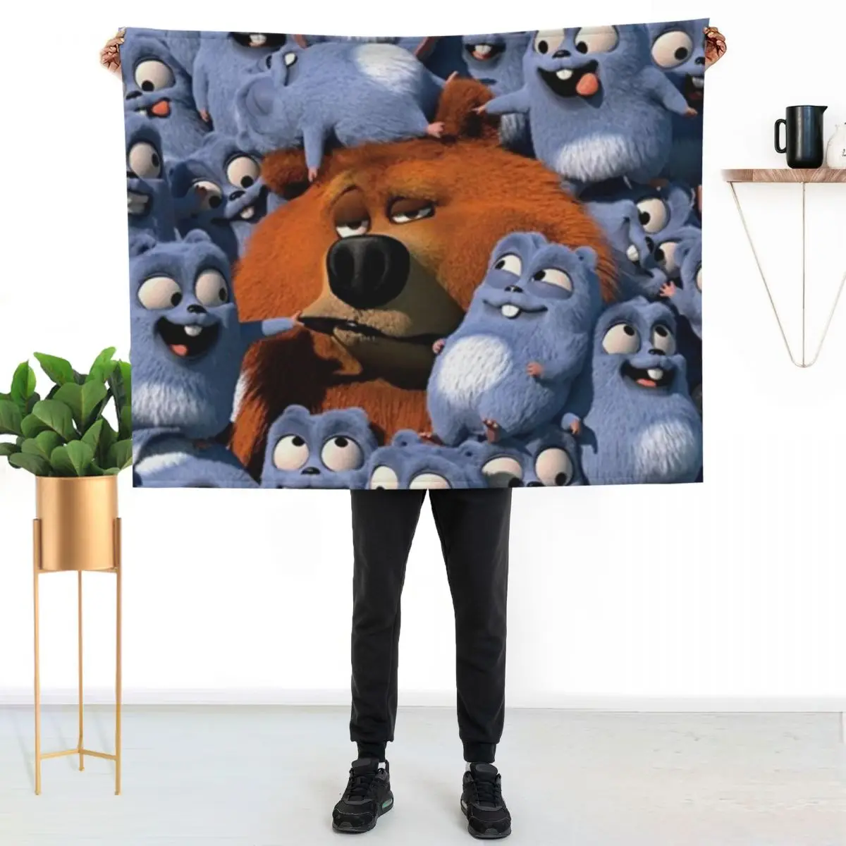 

Grizzy and the Lemmings Throw Blanket Machine Washable Soft Warm Blanket