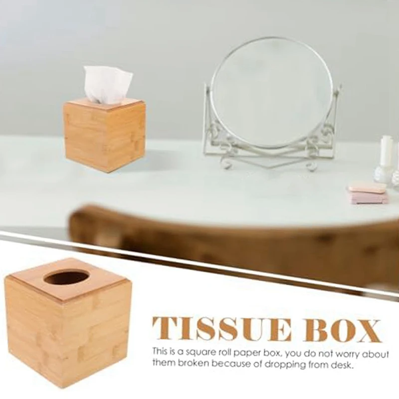 กล่องกระดาษทิชชู่ทรงสี่เหลี่ยมทำจากไม้แบบม้วนที่ใส่กระดาษชำระที่ใส่ผ้าขนหนูกระดาษไม้