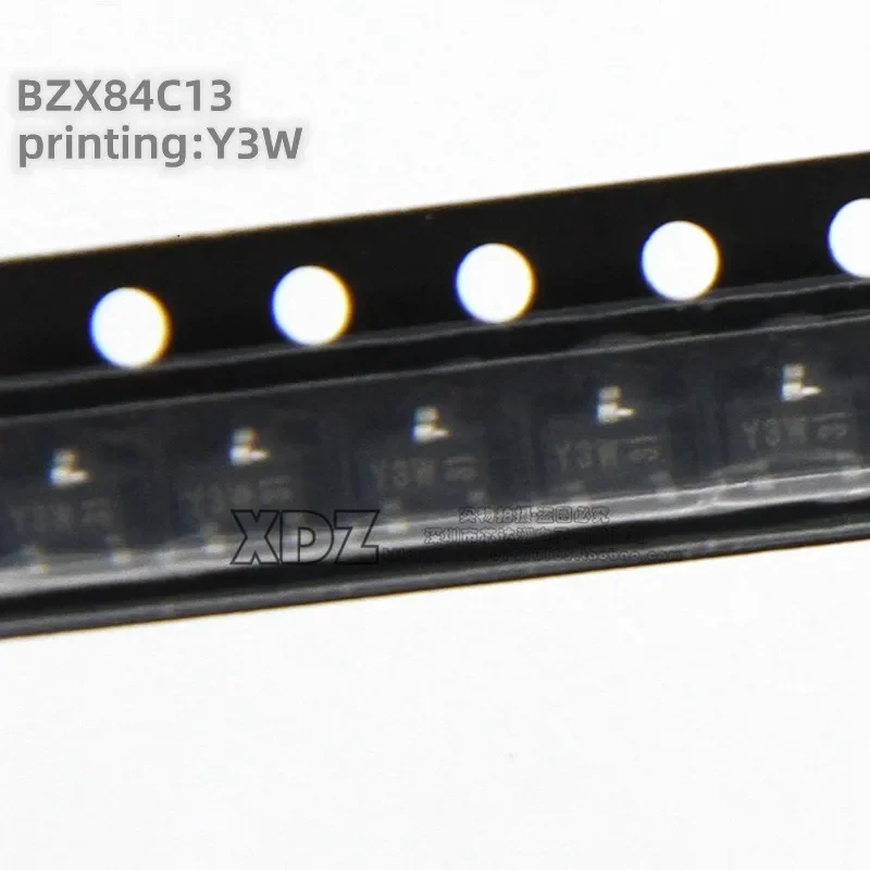 100pcs/lot BZX84C13 BZX84-C13 13V Silk screen printing Y3W SOT-23 package Original genuine Stabilized triode