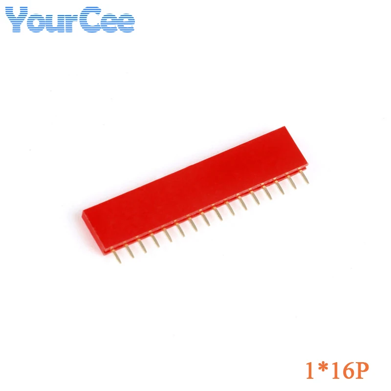 20pcs Single Row Pin Socket Female 2.54mm 1*40P 20P 16P 10P 8P 6P 5P 4P 3P 2P White/Red/Blue Connector Straight Needle Base