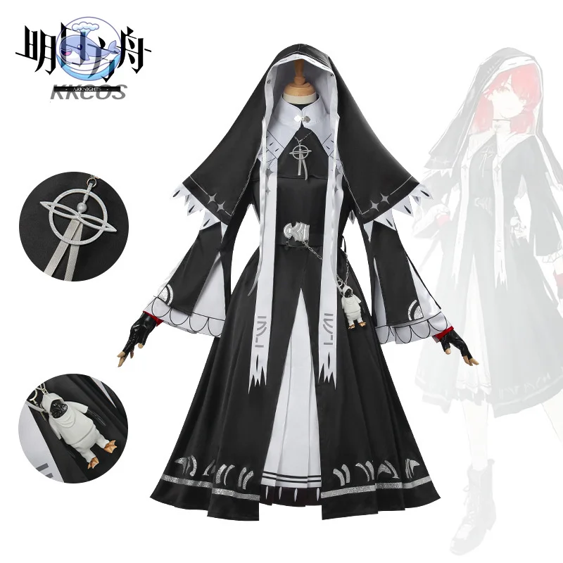 

Arknights Game Exusiai новые костюмы для косплея Covenant с черной униформой монахини, полный комплект персонажей с поддержкой вывода KKCos