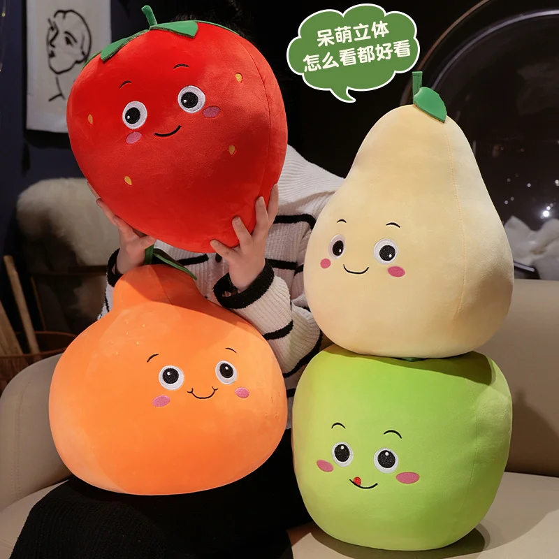 Jouets en peluche 3D fruits pastèque pomme, nouvelle poupée en peluche avocat fraise dessin animé Orange poire pendentif fruits décor cadeaux