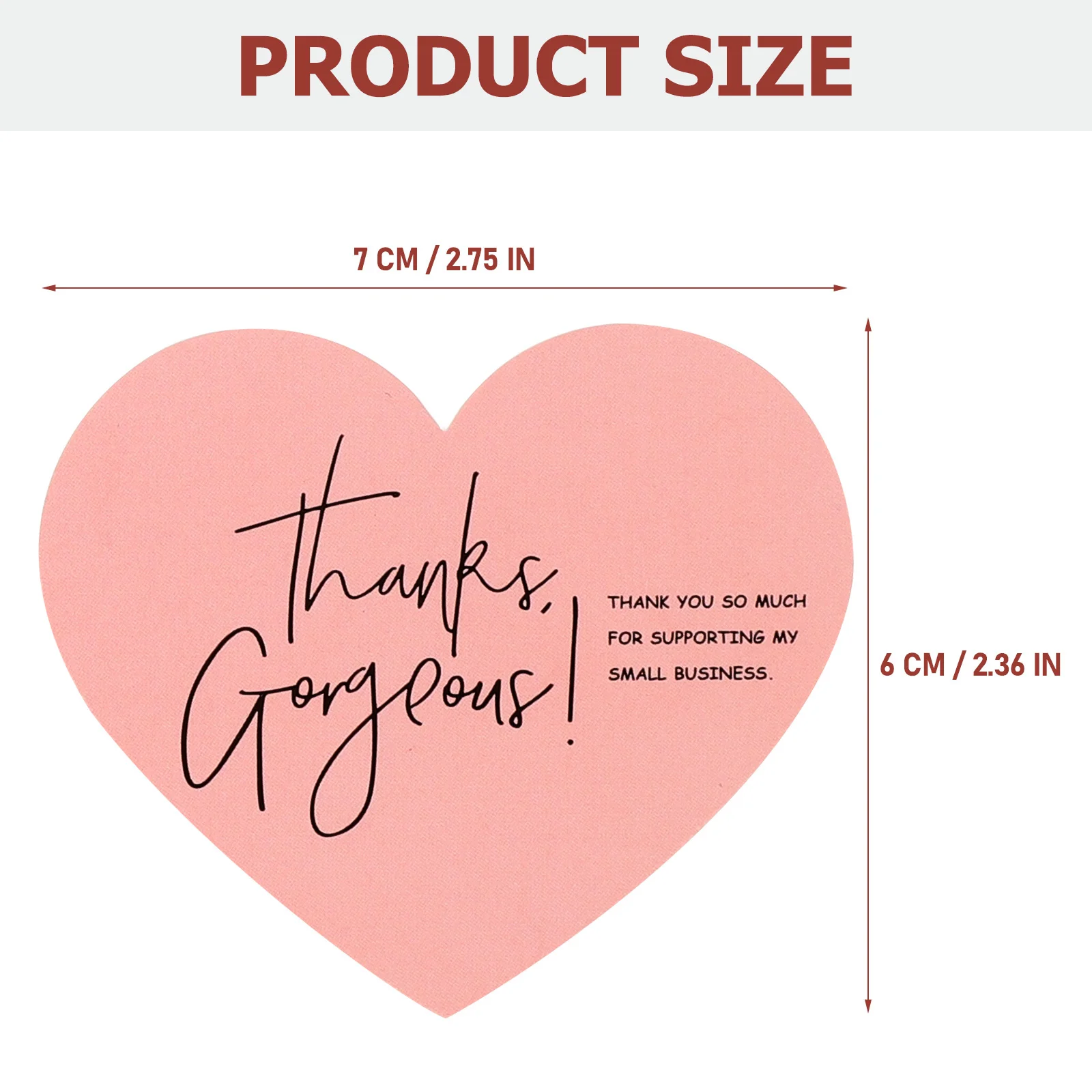 

150Pcs Thank You Cards Heart Shape Decorative Gift Tags for Wedding Shower Birthday Party Small Business Supplies