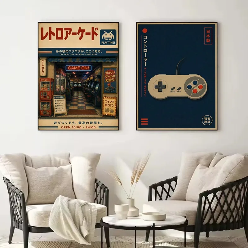 Vintage Japanese Traditional Store Train Station Games Arcade Car Poster Canvas Painting Wall Art Pictures Home Bedroom Decor