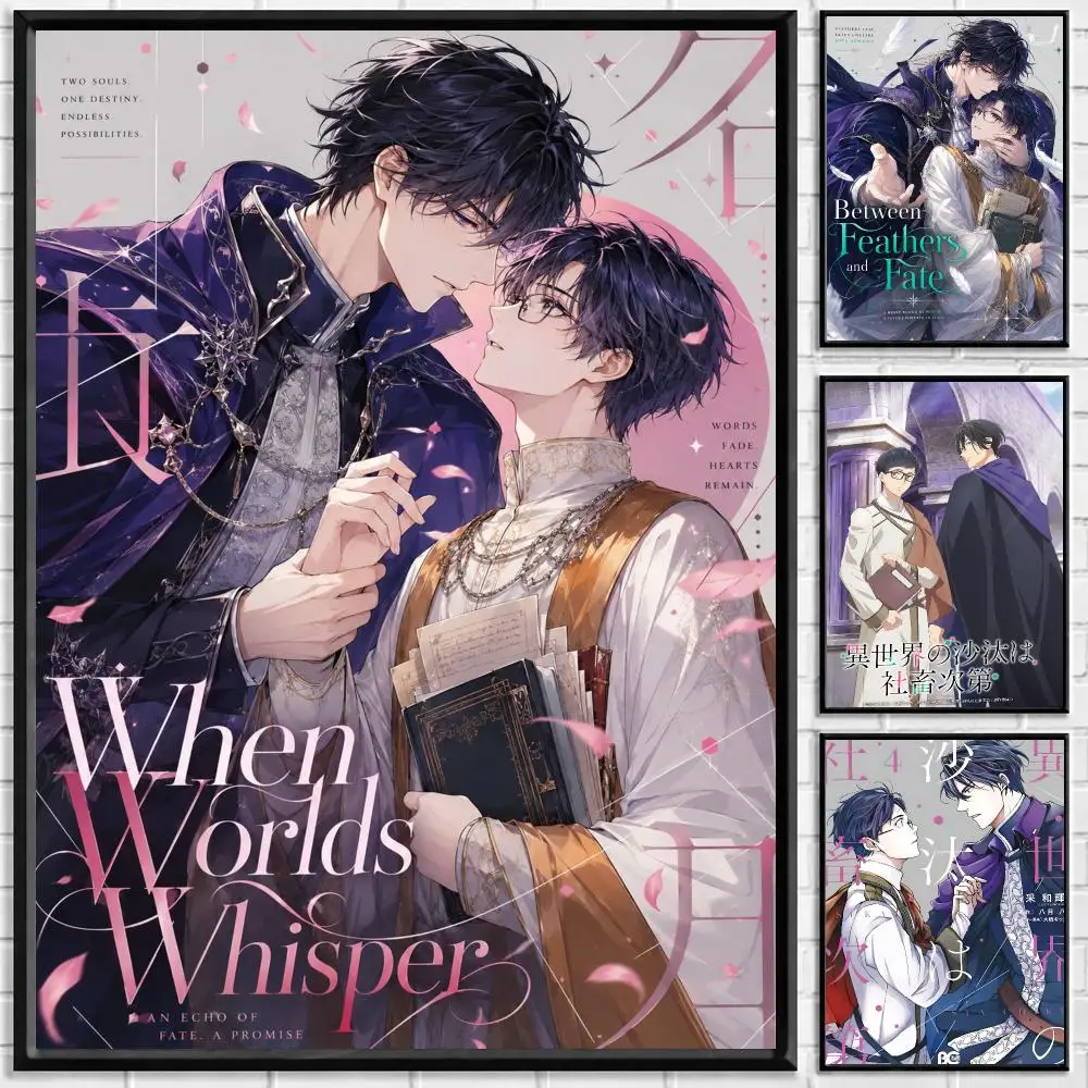 Anime Isekai no Sata wa Shachiku Shidai Poster Self-adhesive Art Waterproof Paper Sticker Coffee House Bar Room Wall Decor
