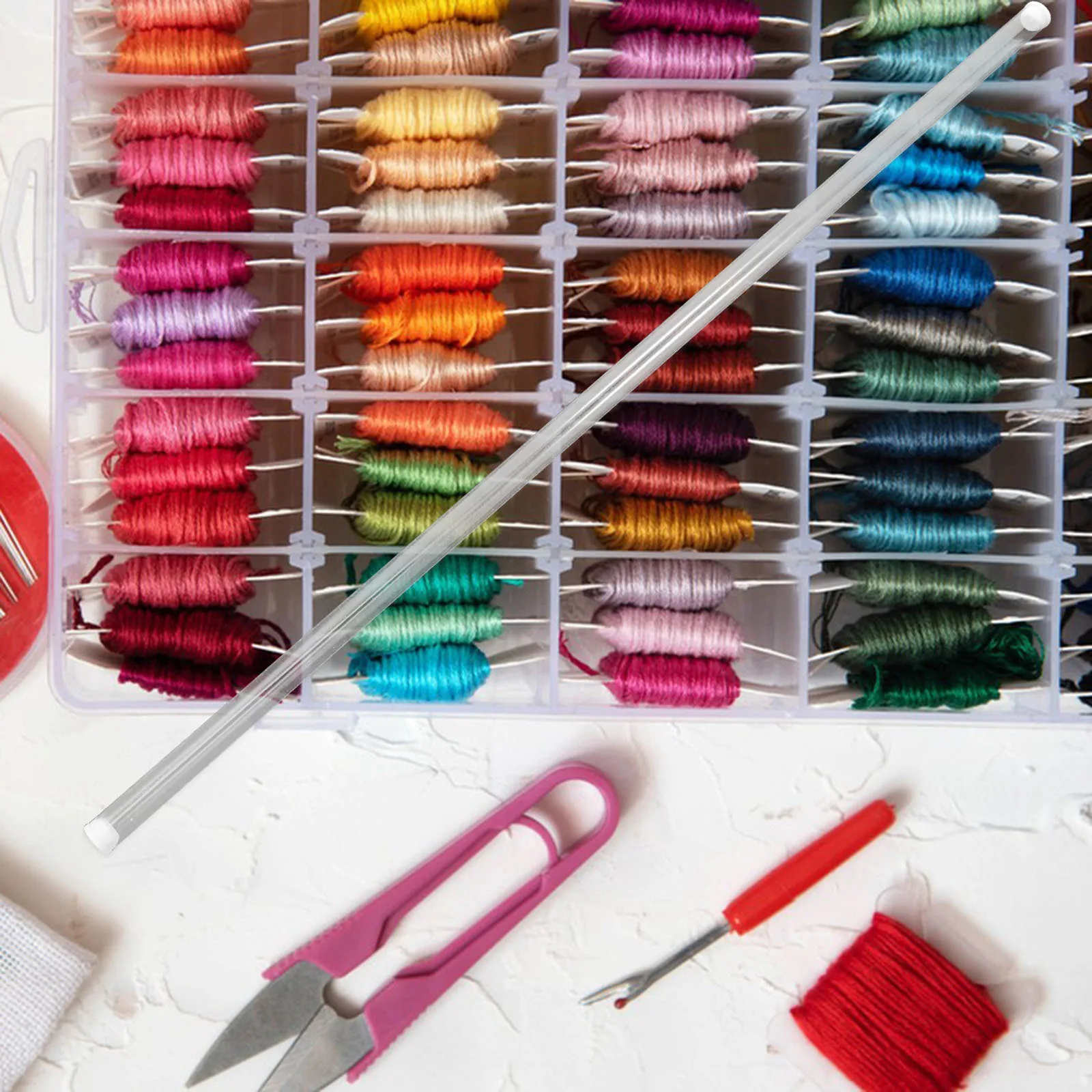 

10Pcs Clear PP Material Storage Box Slender Mini Tool Box for Sewing Needles Crafts Beads Jewelry Easy Identification