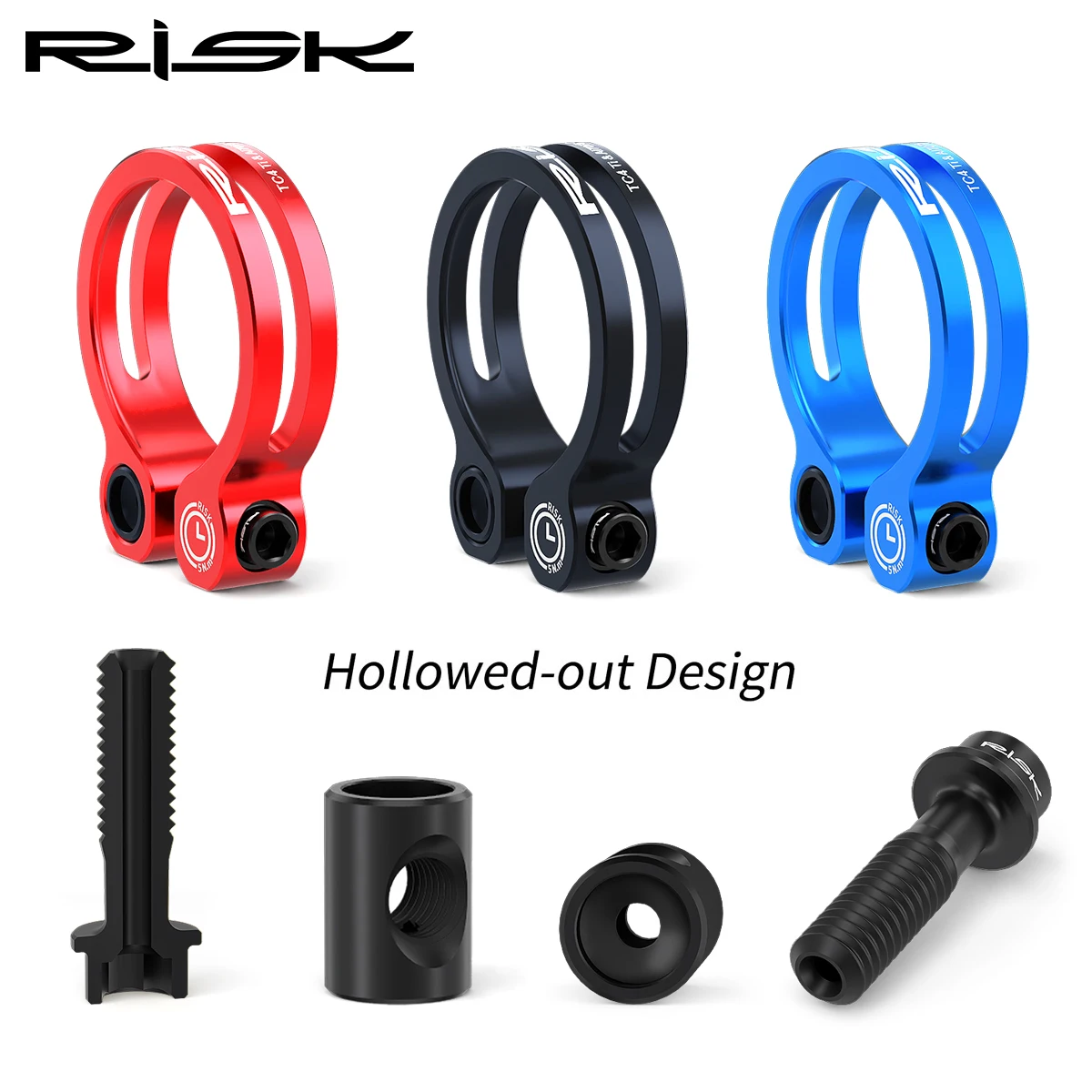 Bike Seatpost Clamp,Quick Release Bicycle Seat Post Clamp,Fit 27.2/28.6/30.4/30.8/30.9/31.6mm Seatpost,with Hollow Screws