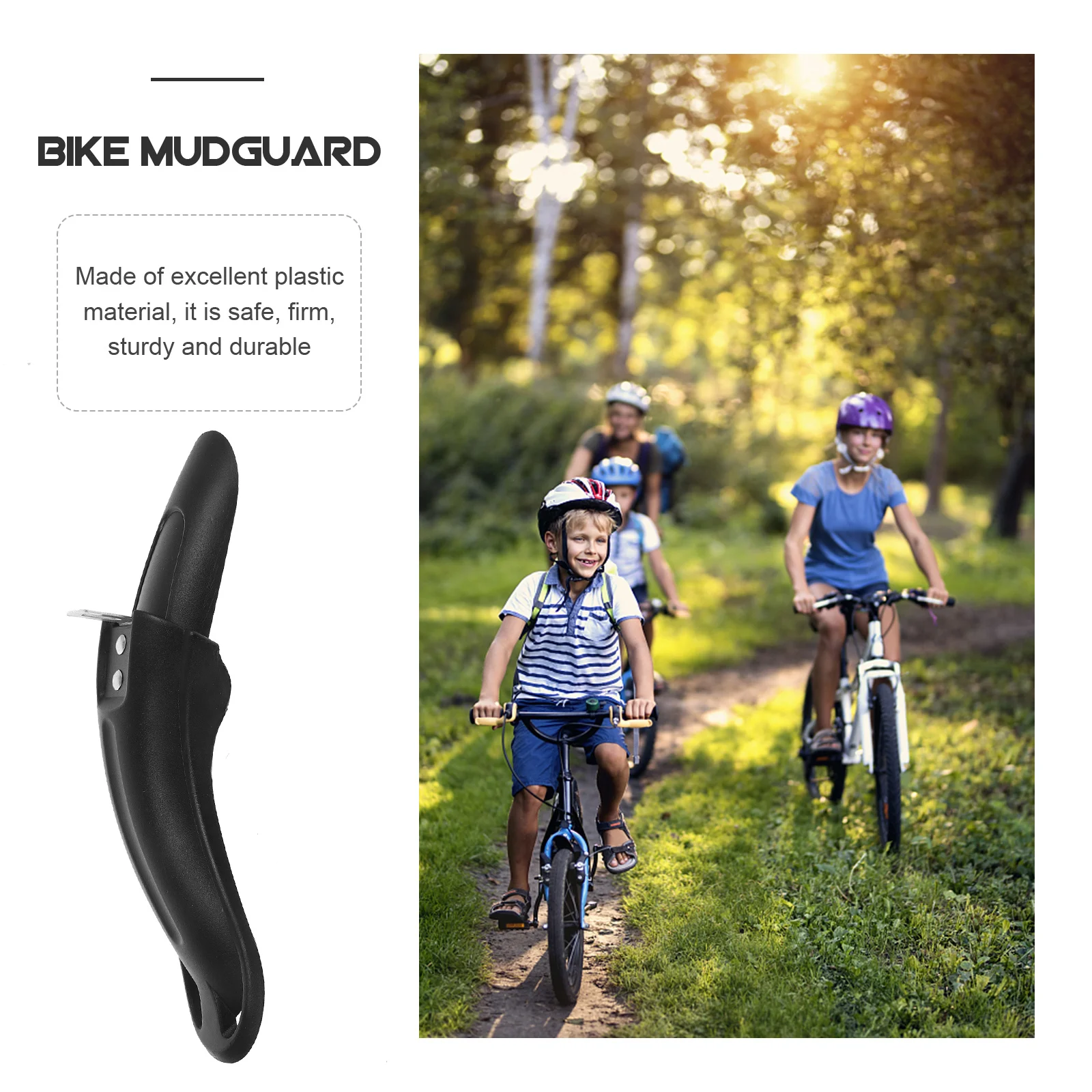 

1Pair Bike Children Mud Guard 31cm Rear 28cm Front Durable Synthetic Fiber Plastic Quick Release Cycling Accessories Black
