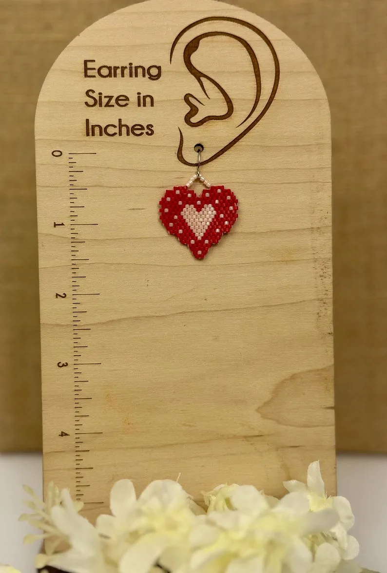 ZGMXR Rice bead earrings Gradient color Fashion female Alloy Simple Original Pattern Heart shape Beaded earrings