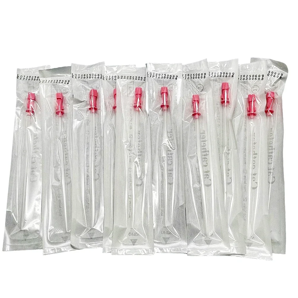 10PCS/Box Pet Sterile Disposable Catheter with Side Hole & Probe for Feline Urinary Obstruction Relief Urethral Catheterization