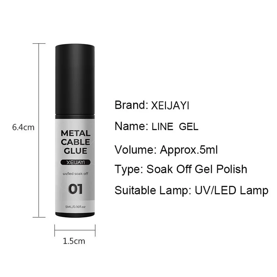 XEIJAYI 2025 Nieuwe 7 Kleuren Nail Art Striping Gel Set Hot Koop HEMA-Gratis TPO-Gratis Metallic lijn Tekening Gel Nail Salon Groothandel