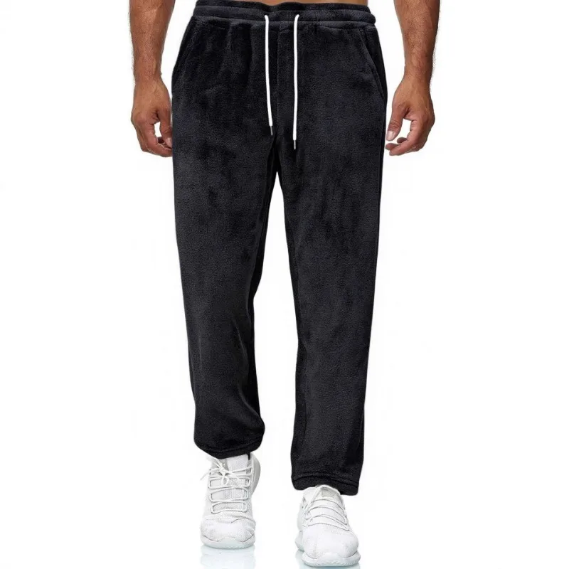 

Новые повседневные однотонные теплые прямые брюки мужские брюки