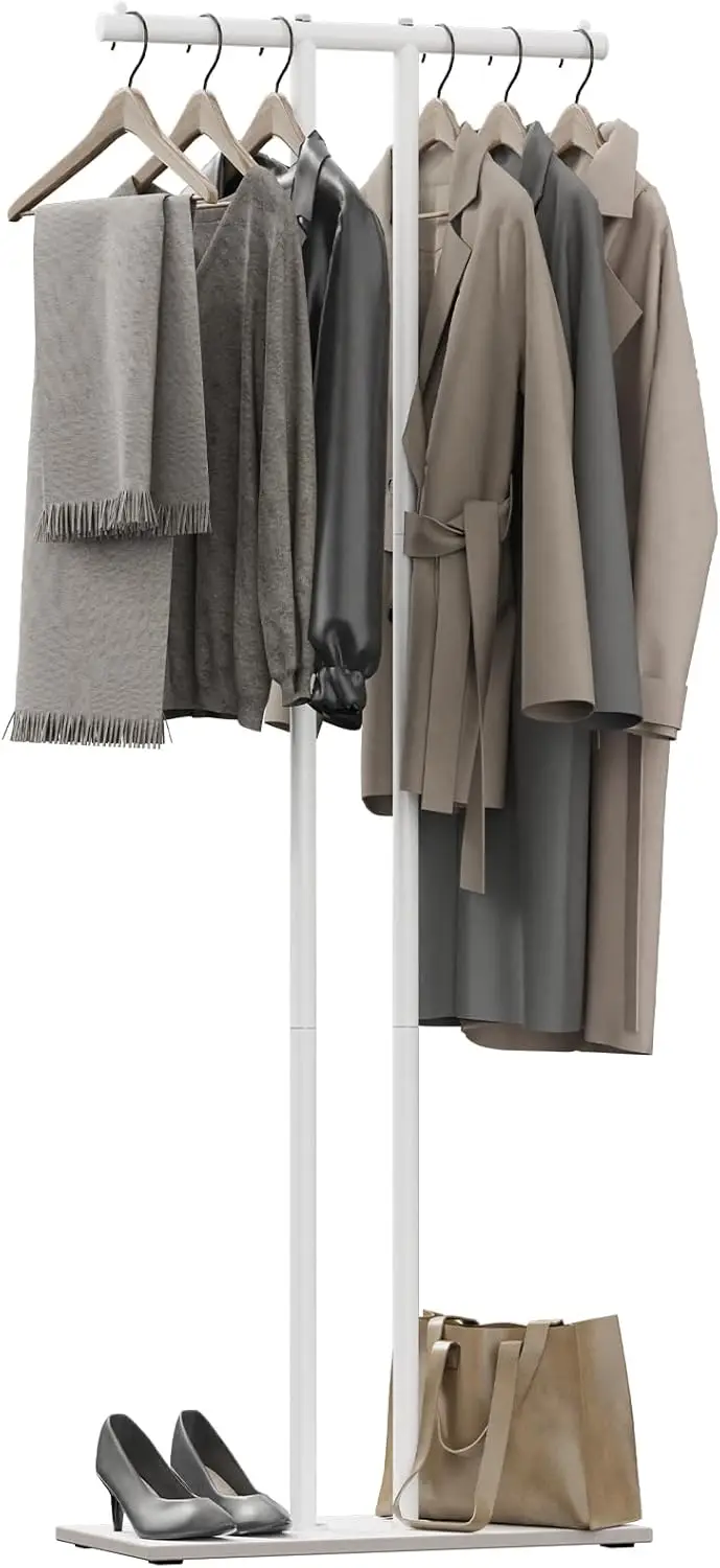 

US Shipping Large Freestanding Metal Coat Rack with Rock Base Heavy Duty Standing Garment Storage Indoor Clothing Hanger Rack