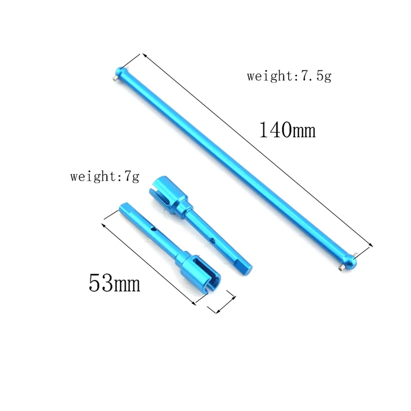 3Pcs Metal Central Drive Shaft and Propeller Joint Set for Tamiya TT-02 TT-02B TT02 TT02B 1/10 RC Car Upgrade Parts,1