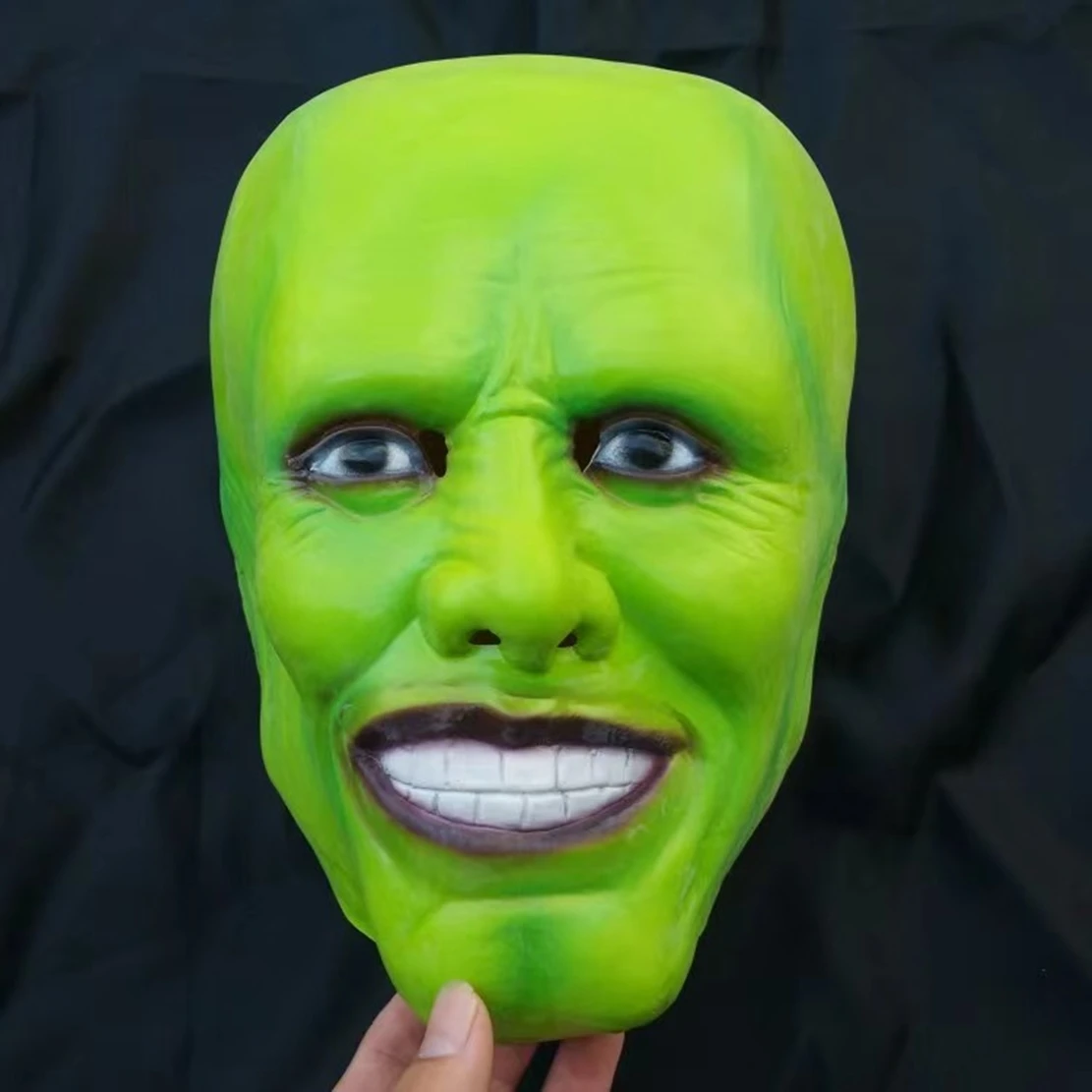 Movie The Mask La máscara Stanley Ipkiss Face mask Green Head Cosplay Halloween  Props Party Helmet For kids