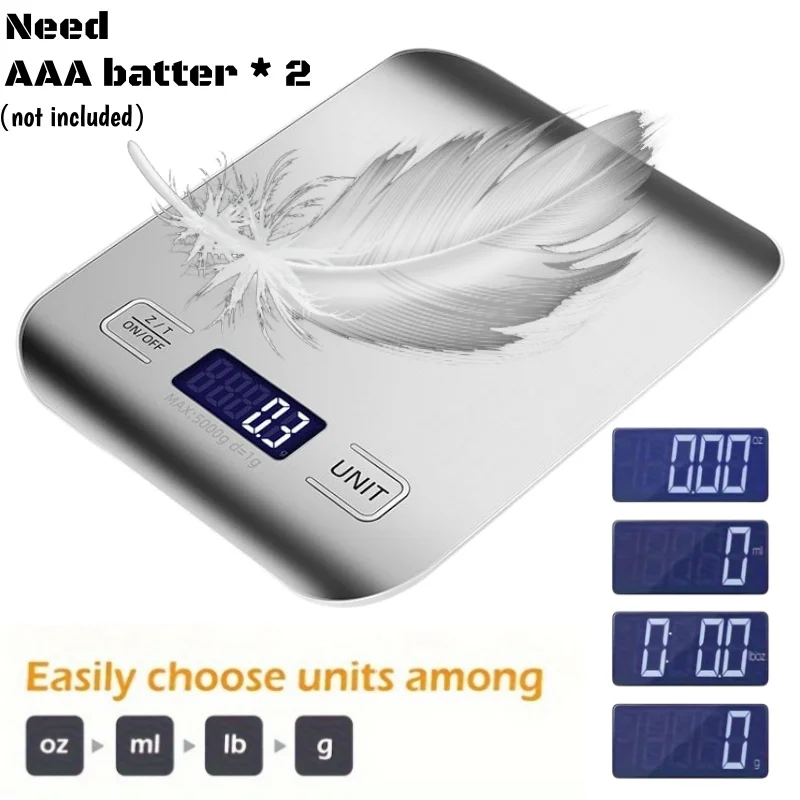 Báscula de Cocina Digital de Alta Precisión (1/2 Piezas), Báscula Electrónica para Gramos y Onzas, Esencial para Cocinar, Hornear y Preparar Comidas