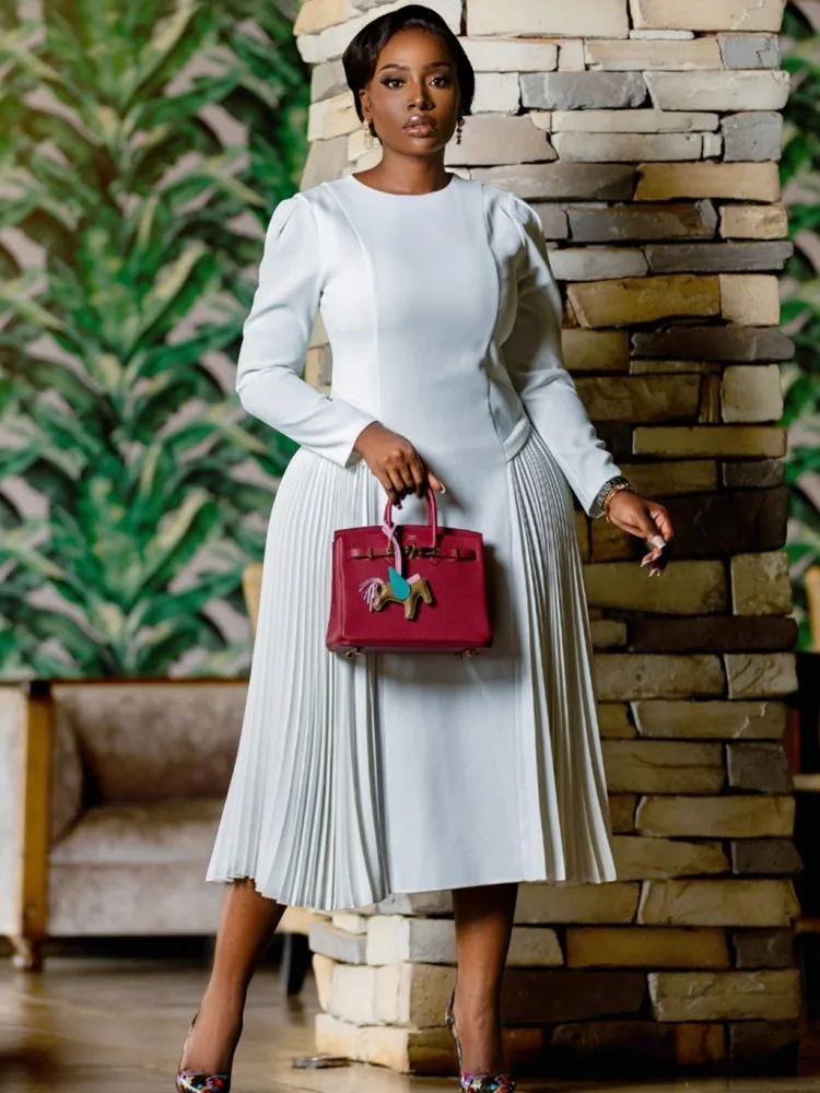 

Plus Size Elegant African Dresses For Women Dashiki Autumn Maxi Dress Ladies Traditional African Clothing Fairy Long Dress