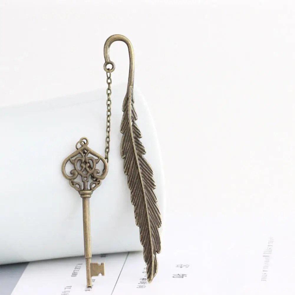 Book Holder Vintage Style Metal Feather Bookmarks with Textured Tassel Teacher Appreciation Gifts Christmas for Women for Book