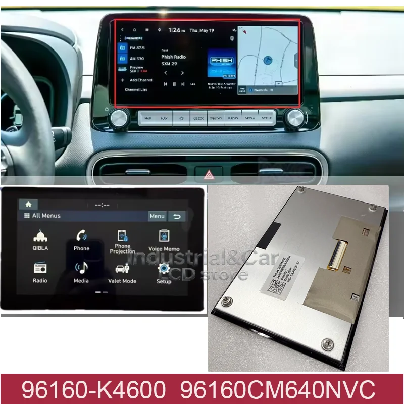 Replacement LCD Display Touch Screen For HyundaiKona / Kona EV 2022 2023 8 Inch DA333J9EP 96160-K4600 96160CM640NVC LCD Repair