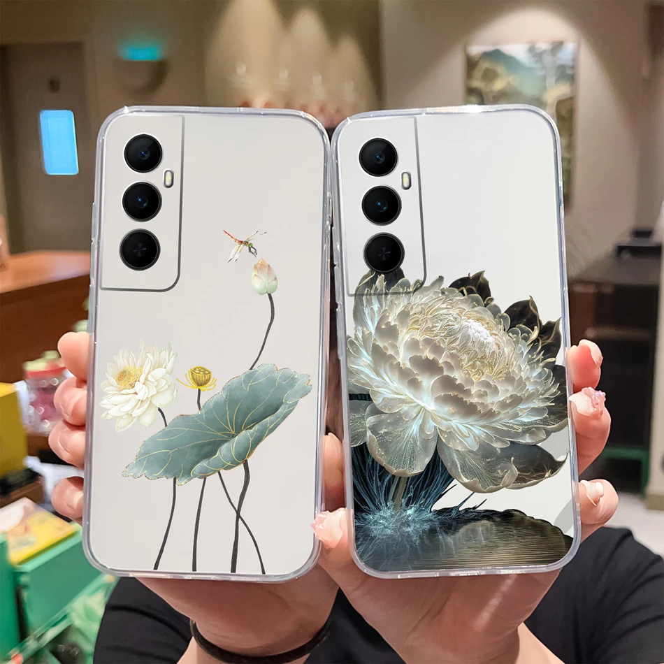 حافظة شفافة لـ Realme ، Oppo ، Realme C 65 ، 4G ، 5G ، تبو ناعم ، سيليكون ، مقاوم للصدمات ، واقيات الهاتف ، ملونة