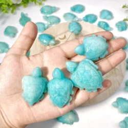 1PC High Quality Amazonite Sea Turtle Natural Crystal Carving, Gemstone Jewelry, Glitter, Birthday Gift, Women Gift.