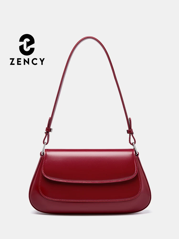 Zency Luxury Handbags Purses For Women Genuine Leather French Style Ladies Small Shoulder Bag Underarm Crossbody Messenger