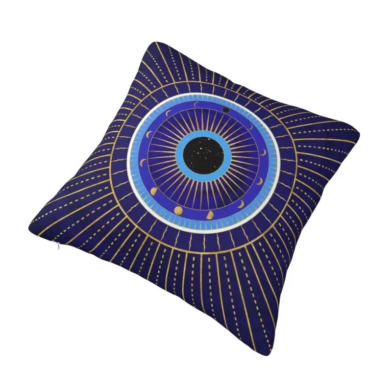 Juste de coussin en velours personnalisé, taie d'oreiller de luxe, oeil d'Evile avec phases de lune