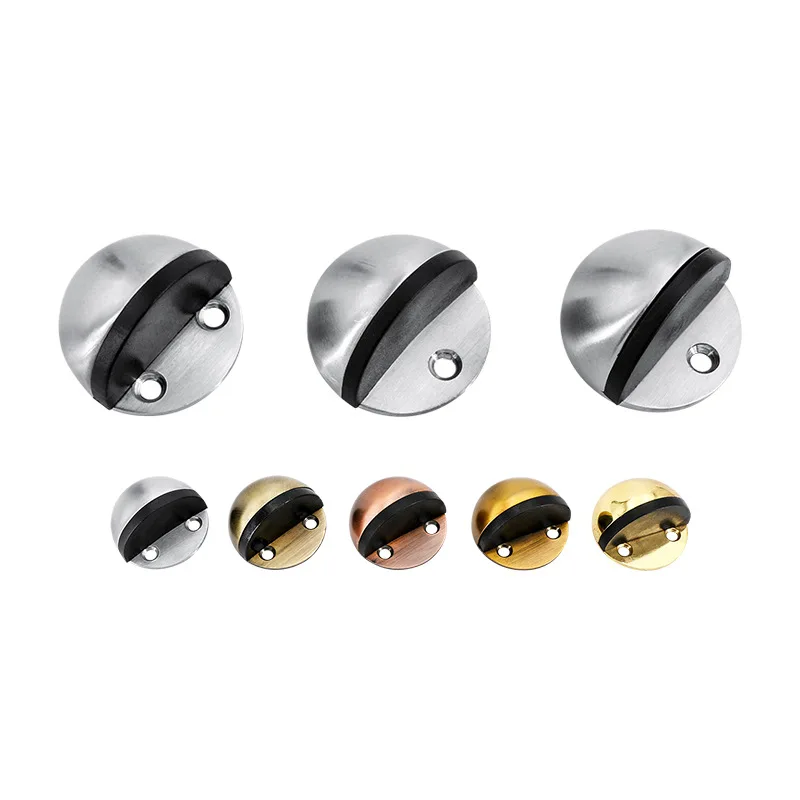 Stainless Steel Rubber Magnetic Door Stopper Non Punching Sticker Hidden Door Holders Floor Mounted Nail-free Door Stops - view 6