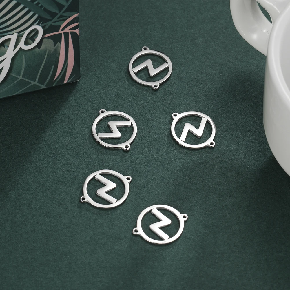 5pcs Stainless Steel Rune Letter Pendant DIY Can Be Used as Necklace, Bracelet Accessories Wholesale