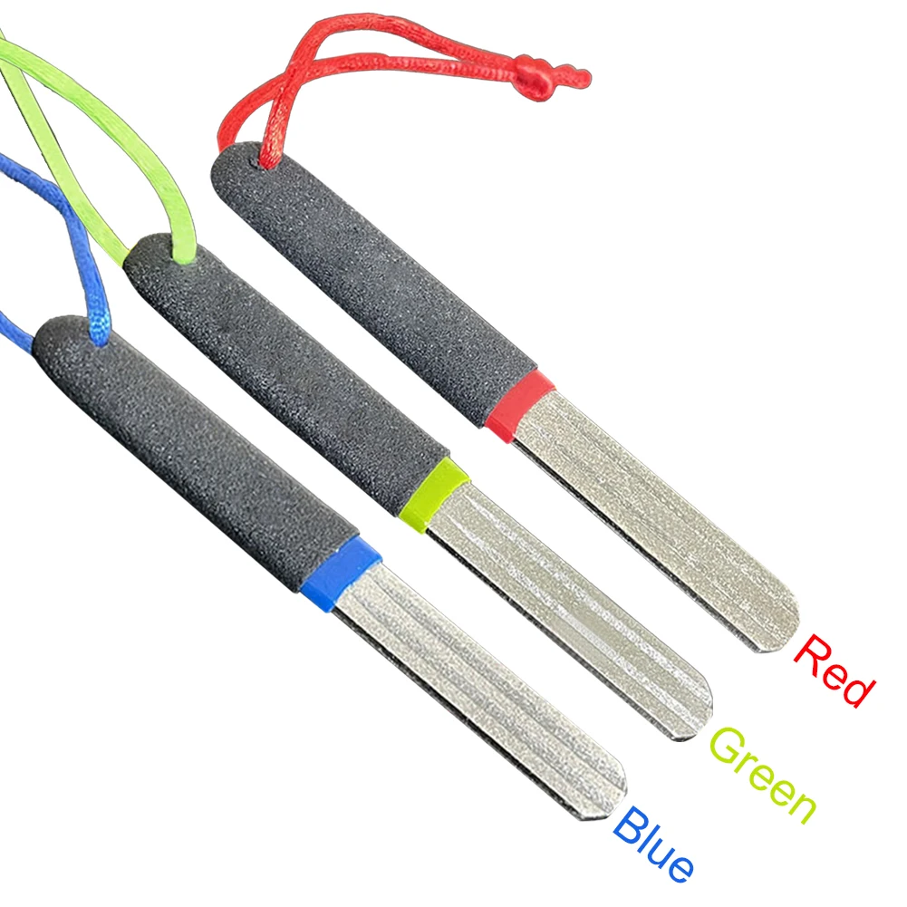 Fishing Hook Sharpener Diamond Portable Grinding Tool with Double Sided Fine and Medium Grit Double Groove Fishing Accessories