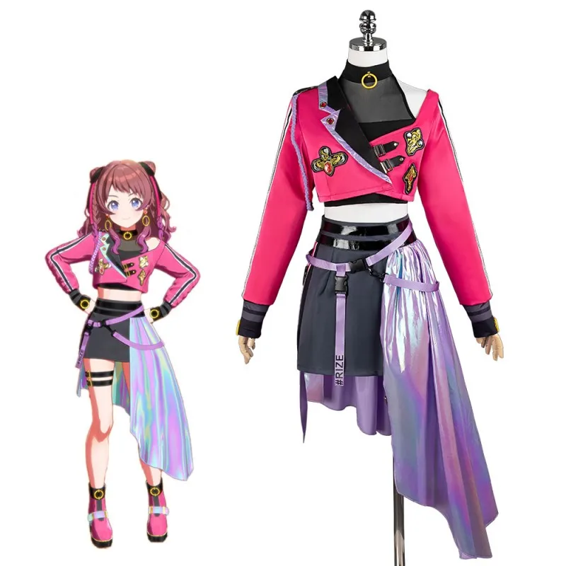 

2024 Hanami Saki Cosplay Costume Gakuen IDOLM@STER Girl Idol Stage Costumes Anime And Game Exhibition Cosplayer Dressing Up