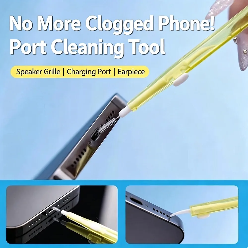 2in1 Retractable Cleaner Kit for Mobile Phone Speaker Charging Port Cleaning Set for iPhone 17 Samsung Earphones Clean Brush view 2