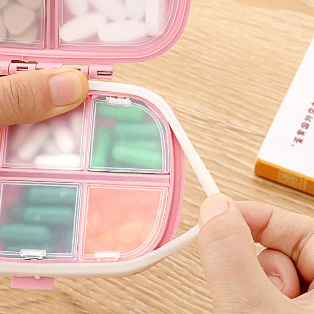 Portable Pill Box Capacity Pill Organizer Box Multi-compartment Tablet Storage Case Portable Dustproof Compact Medicine