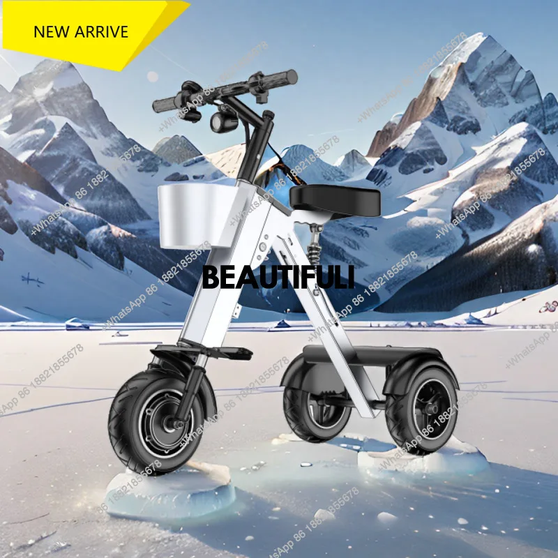 M138  Ultralight folding electric three-wheeled small battery car for home adult electric mobility tricycle parent-child car