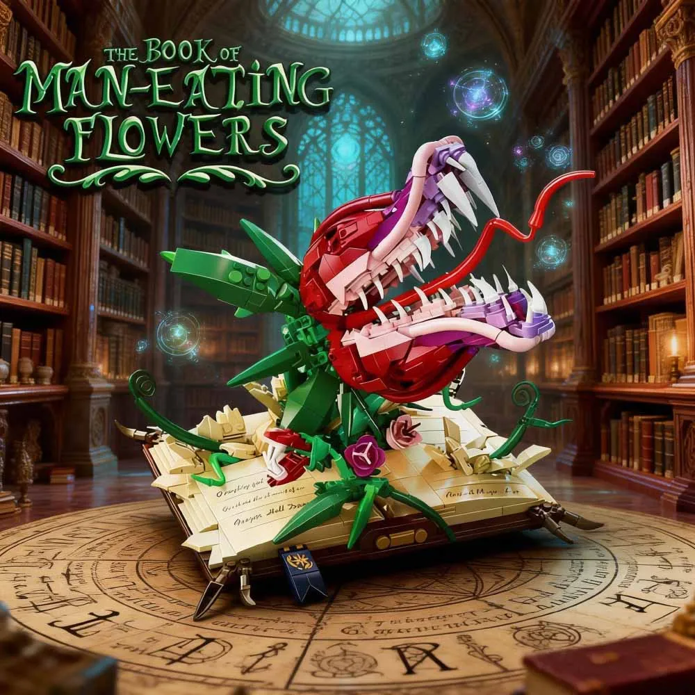 

Креативный конструктор MOC «Волшебная книга Каннибал-Растение», коллекция строительных блоков, украшение для дома, развивающая игрушка-головоломка, подарок для детей, 1208 деталей