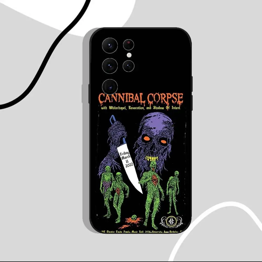 Banda c-canibals c-corpse capa de telefone para samsung s25, s24 ultra, s20, s30 plus, s22 plus, s23, ultra 5g silicone preto escudo