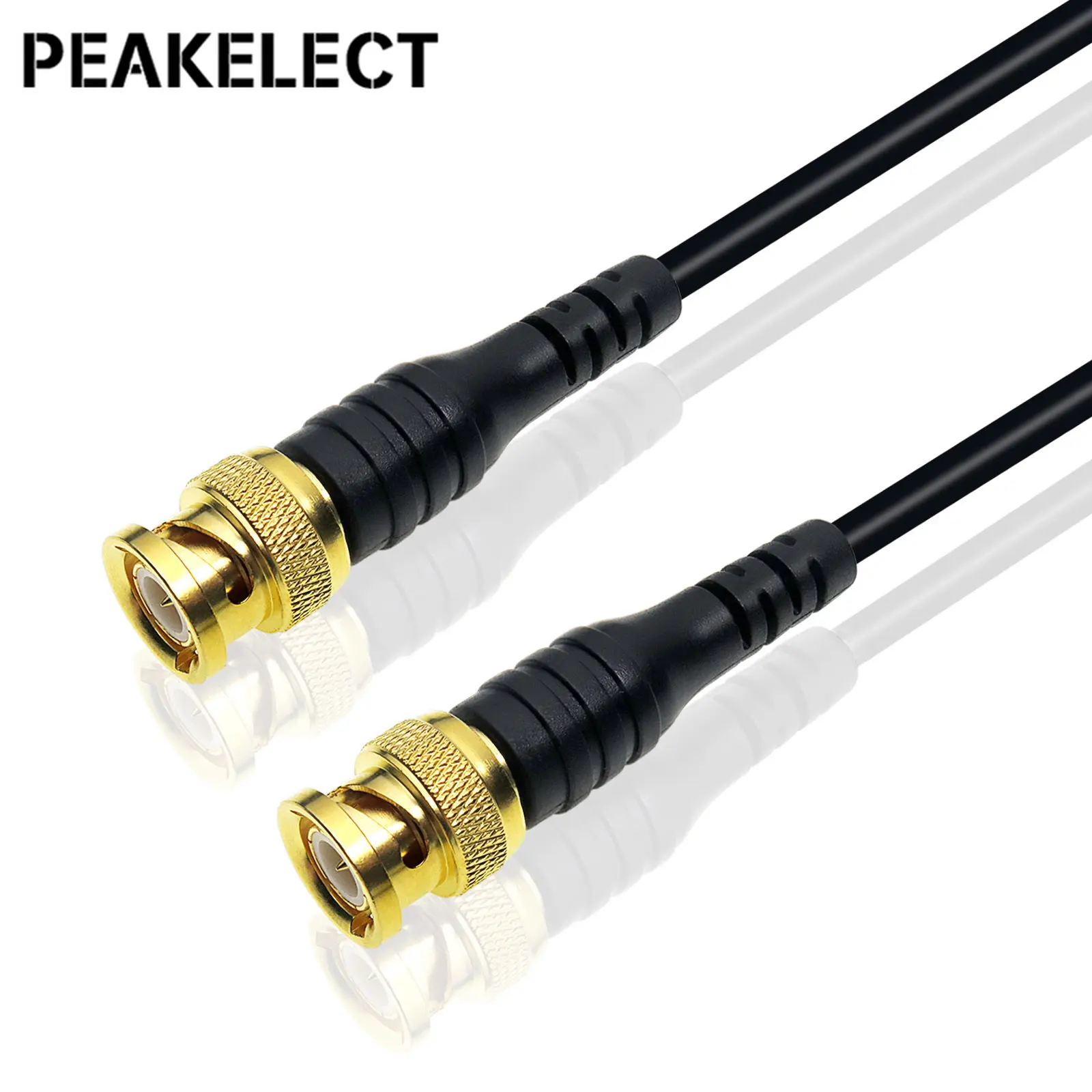 Peakelect P1062 Pure Copper BNC To BNC Test Lead Oscilloscope Wire Gold Plating BNC Connector 1M Cable 500V 5A