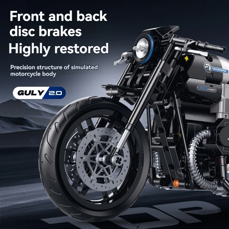 Technische Motorrad Modell Bausteine Set Kreative MOC Kit DIY Pädagogisches Spielzeug für Kinder Geschenk STEM Ziegel Bau