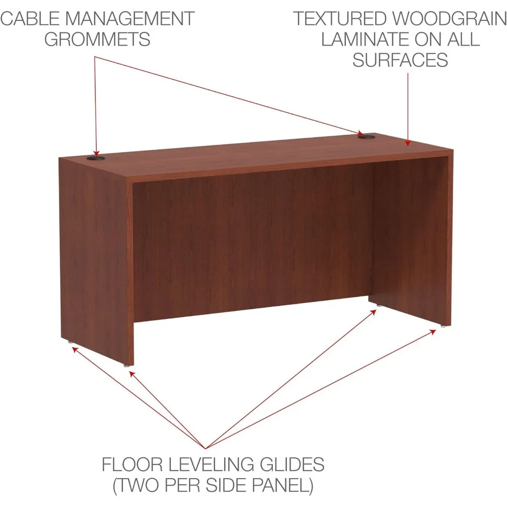 Valencia 60 by 24 by 29-12-Inch Credenza Shell, Medium Cherry Frame/Top