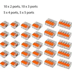 30 1 In And Out Fast Cable Electrical Clamp Kit Connector Terminal 30 Pcs Orange Combinat