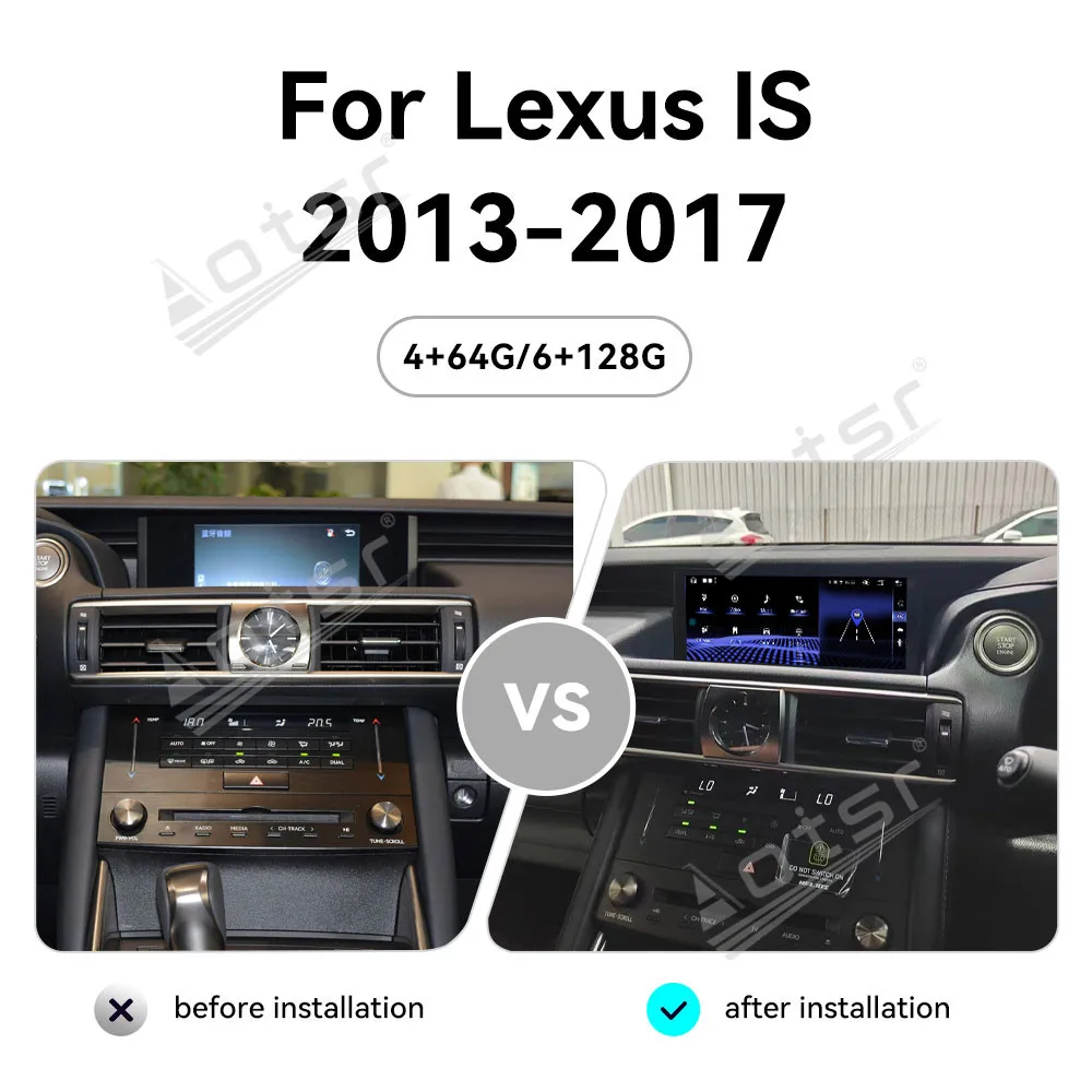 

Car Stereo Radio For Lexus IS 2013-2017 Android 13 Multimedia Player Wireless GPS Navigation 10.25" Touch Screen