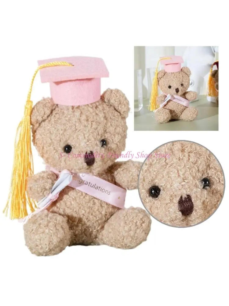 85AE Stuffed Toy Plush Bear Graduation Gift for Graduate 2024 Photography Souvenir