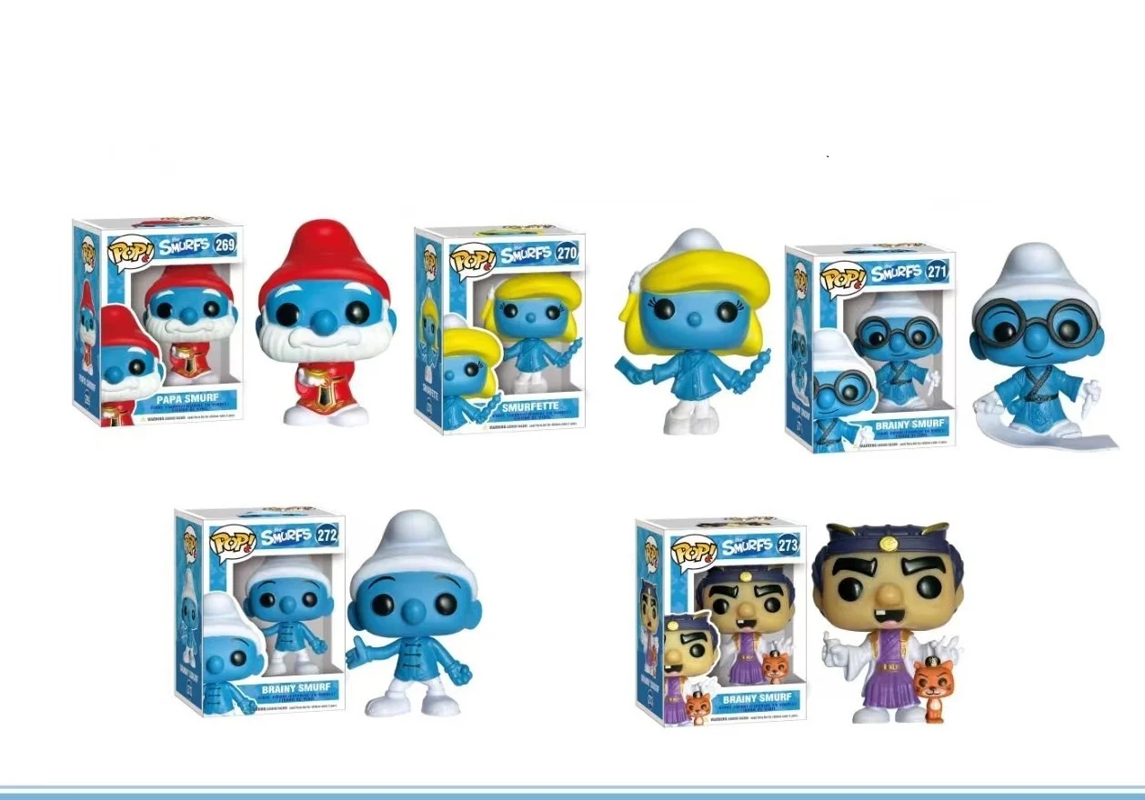 POP Smurfs Maskottchen-animierte Spielzeugdekorationen schmücken Kindergeburtstagsgeschenkspielzeuge