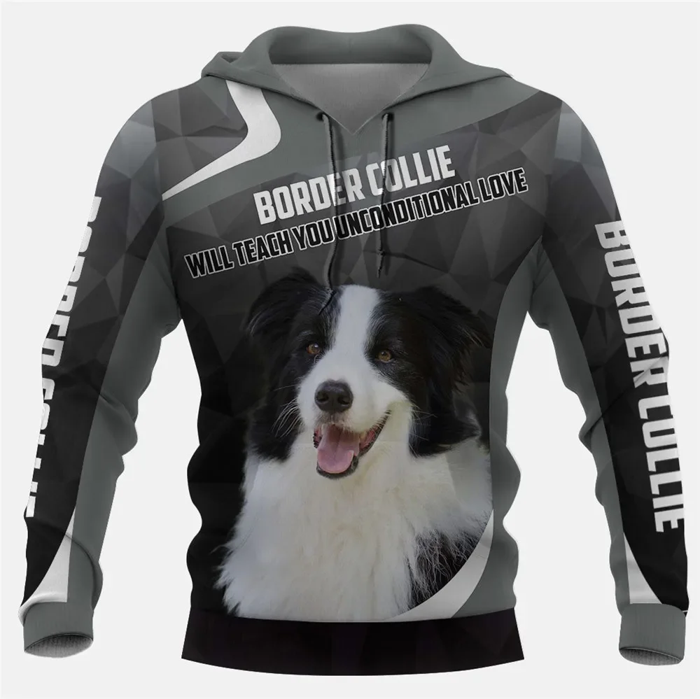HX Bearded Collie Hoodies 3D Graphic Animals Dog Grey Hoodie Pitbull Sweatshirts Fashion Pets Dogs Sportswear DropShipping