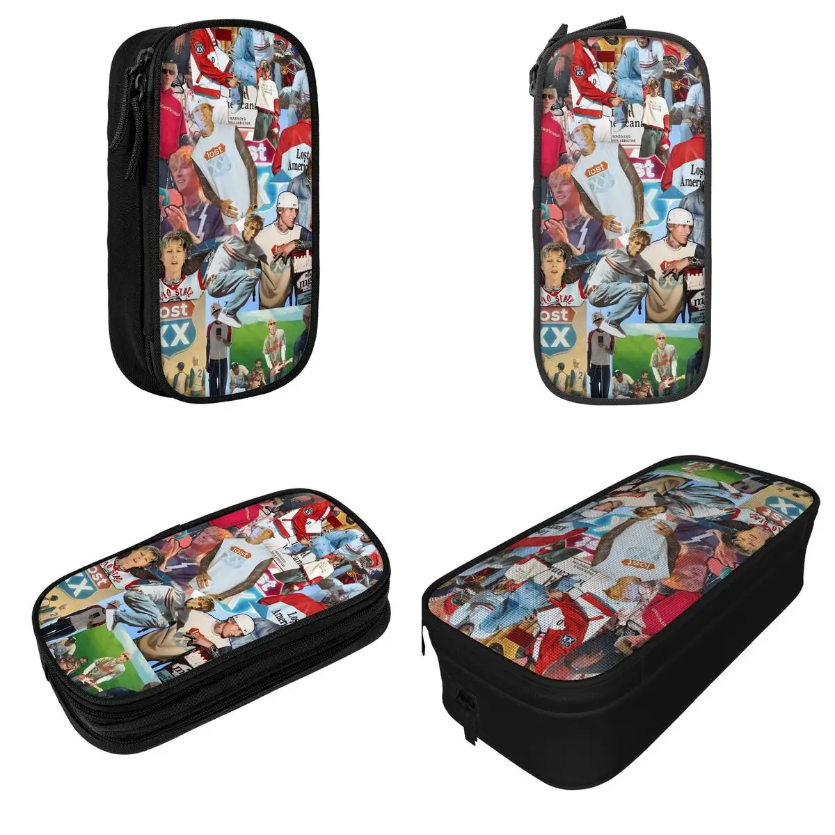 MGK Lost Americana Tour 2025-2026 صندوق القلم طبقة مزدوجة سعة كبيرة الملحقات المدرسية حقيبة أقلام رصاص هدية مذهلة