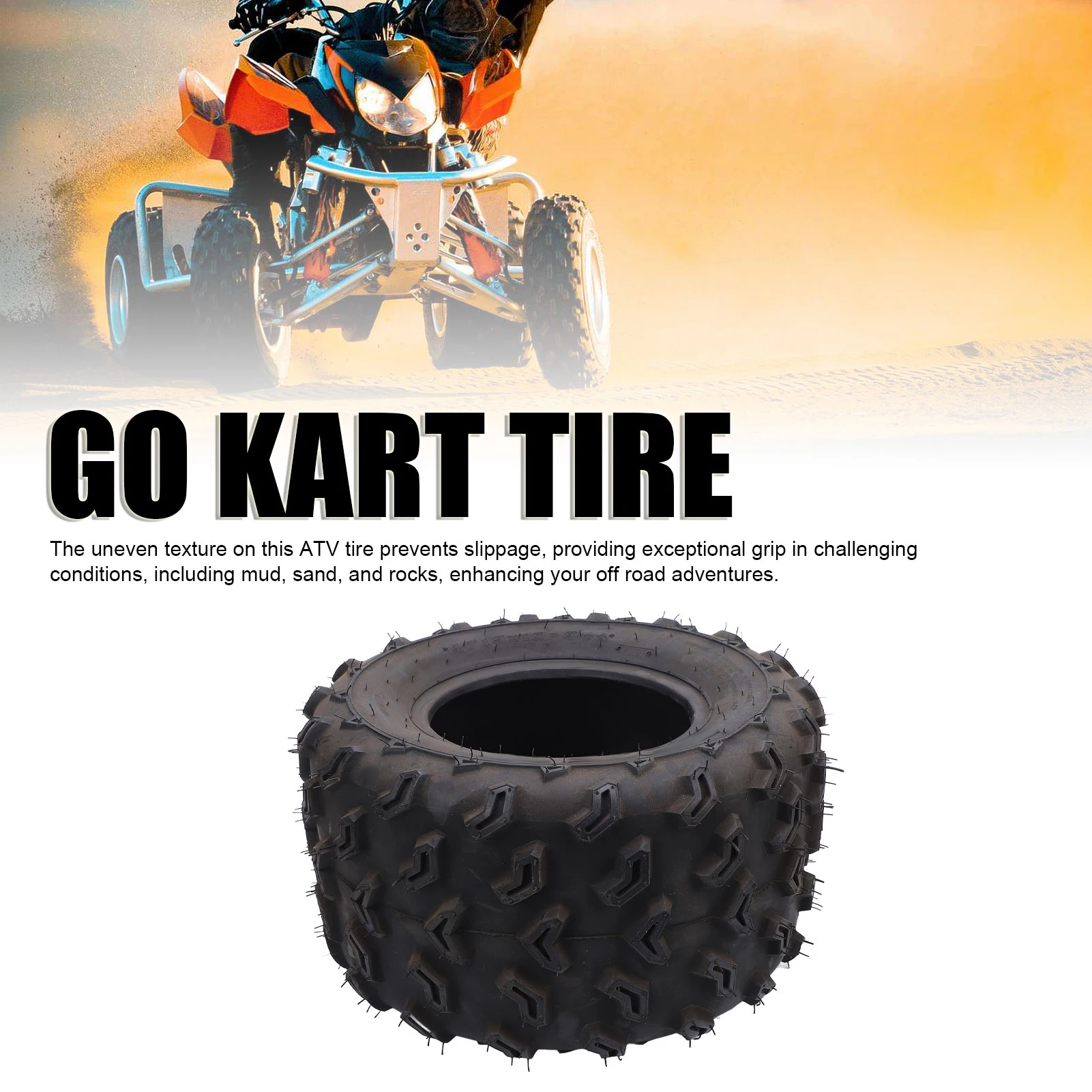 

19x10-9 ATV Tire Puncture Resistant Rubber 6 Ply Structure Enhanced Grip Easy To Install ATV UTV Tyre Anti Slip for Go Kart
