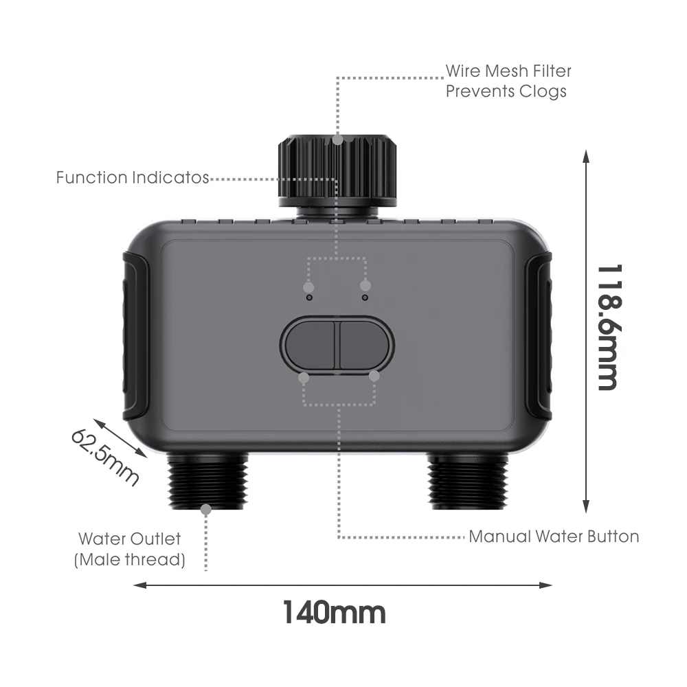 自動ガーデン散水システム,スマートwifi,Bluetooth互換,ゲートウェイでタイムスタンプ,コントローラーアクセサリー,3, 4インチ,1セット