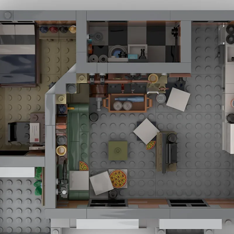 ตัวต่อโมเดล MOC บรอธอร์ เอส เพนท์เฮาส์ 818 ชิ้น ของเล่นตัวต่อสร้างสรรค์ เสริมสร้างความคิดสร้างสรรค์ ของขวัญคริสต์มาสสำหรับเด็ก