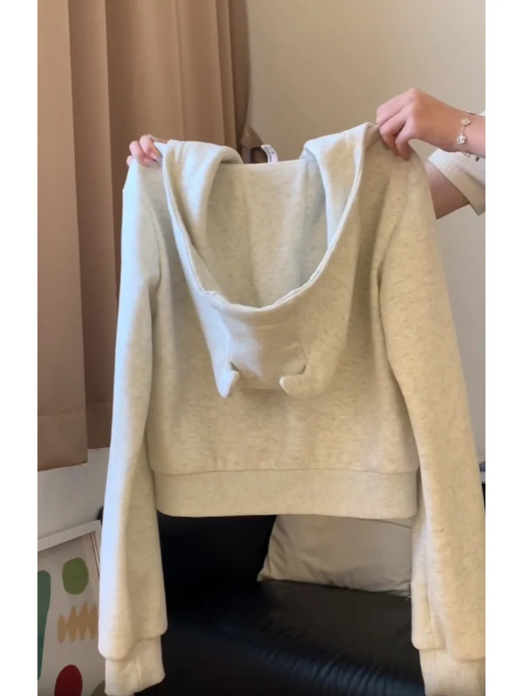 

Толстовки с капюшоном и графическим рисунком на молнии Y2K Woman Baddie Fem Молодежный Popluar Толстовка на полумолнии осень-зима Menthickened Jersey Fem