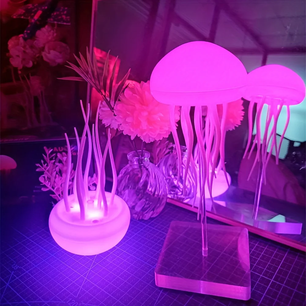 Ночник с мультяшной медузой, RGB градиент, милая прикроватная лампа с медузой, голосовое управление, зарядка типа C, светодиодный ночник, дропшиппинг